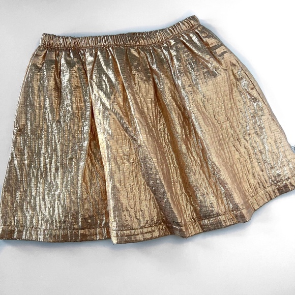 Repose Ams Gold Shiny Mini Skirt size 10Y - Picture 3 of 13